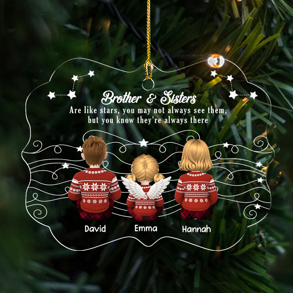 Always Linked Beyond The Sky - Personalized Custom Acrylic Ornament