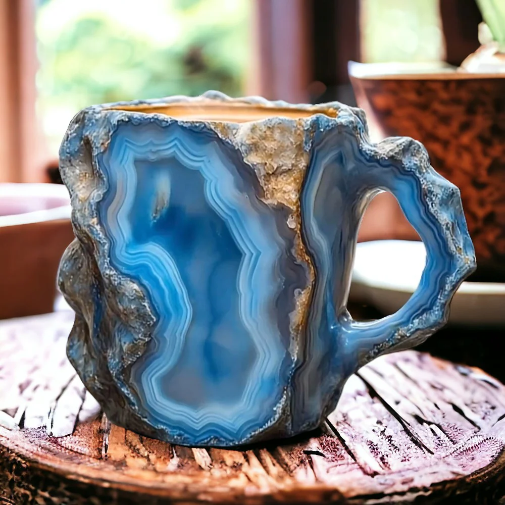Coffee Mug with Natural Crystal Stone Look