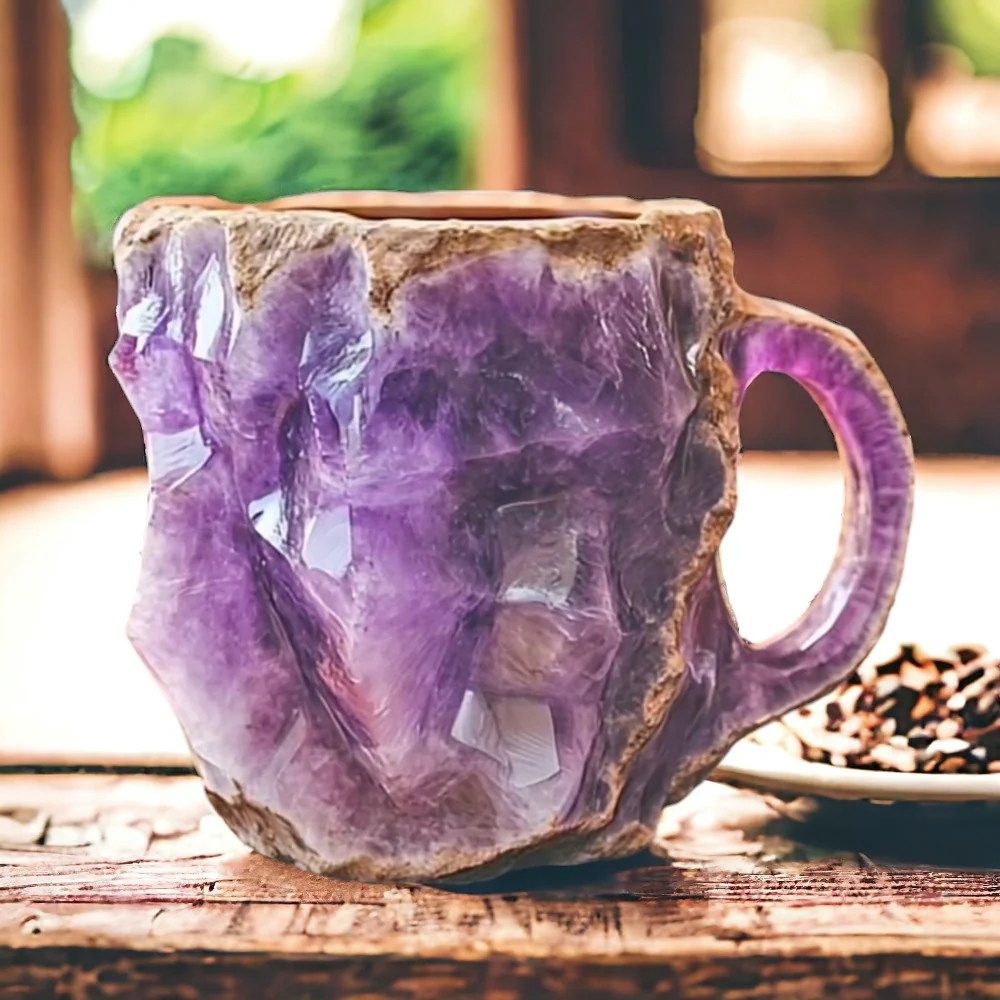 Coffee Mug with Natural Crystal Stone Look