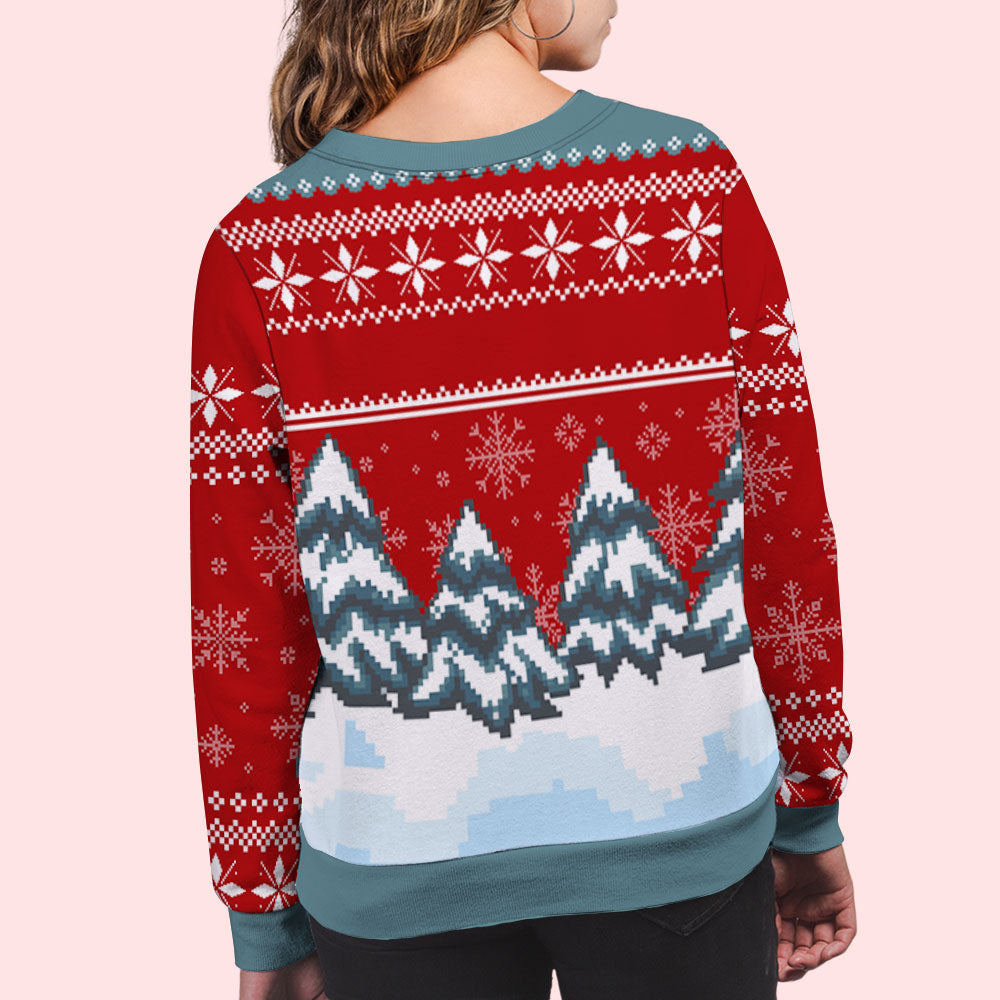 Snowman Kid And Grandma - Personalized Custom All-Over-Print Sweatshirt