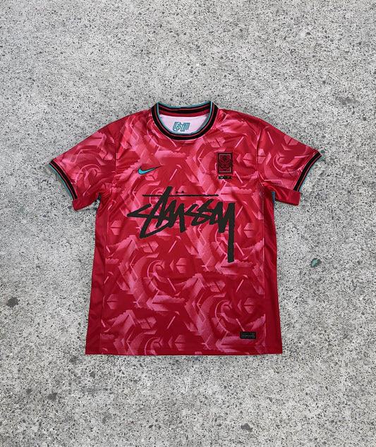 Korea x Stussy Special Edition Jersey Front View showcasing the unique collaboration