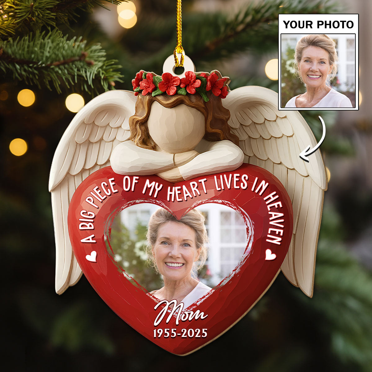 A Big Piece Of My Heart - Personalized Custom Wood Ornament