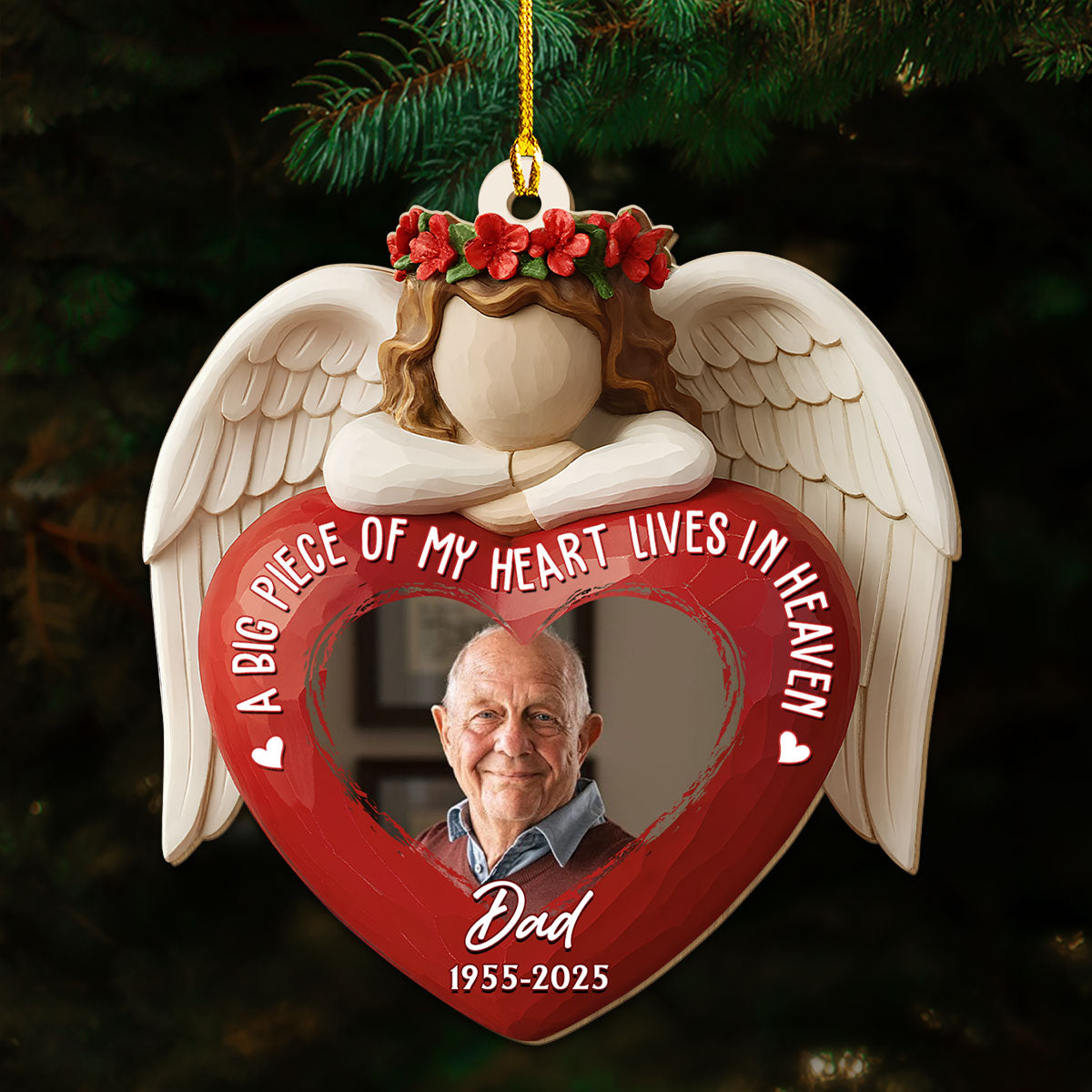 A Big Piece Of My Heart - Personalized Custom Wood Ornament