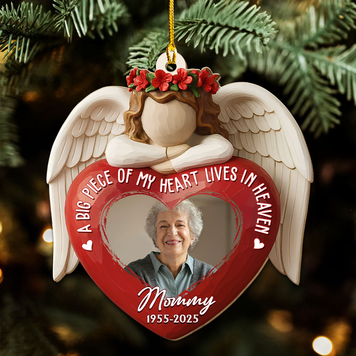 A Big Piece Of My Heart - Personalized Custom Wood Ornament