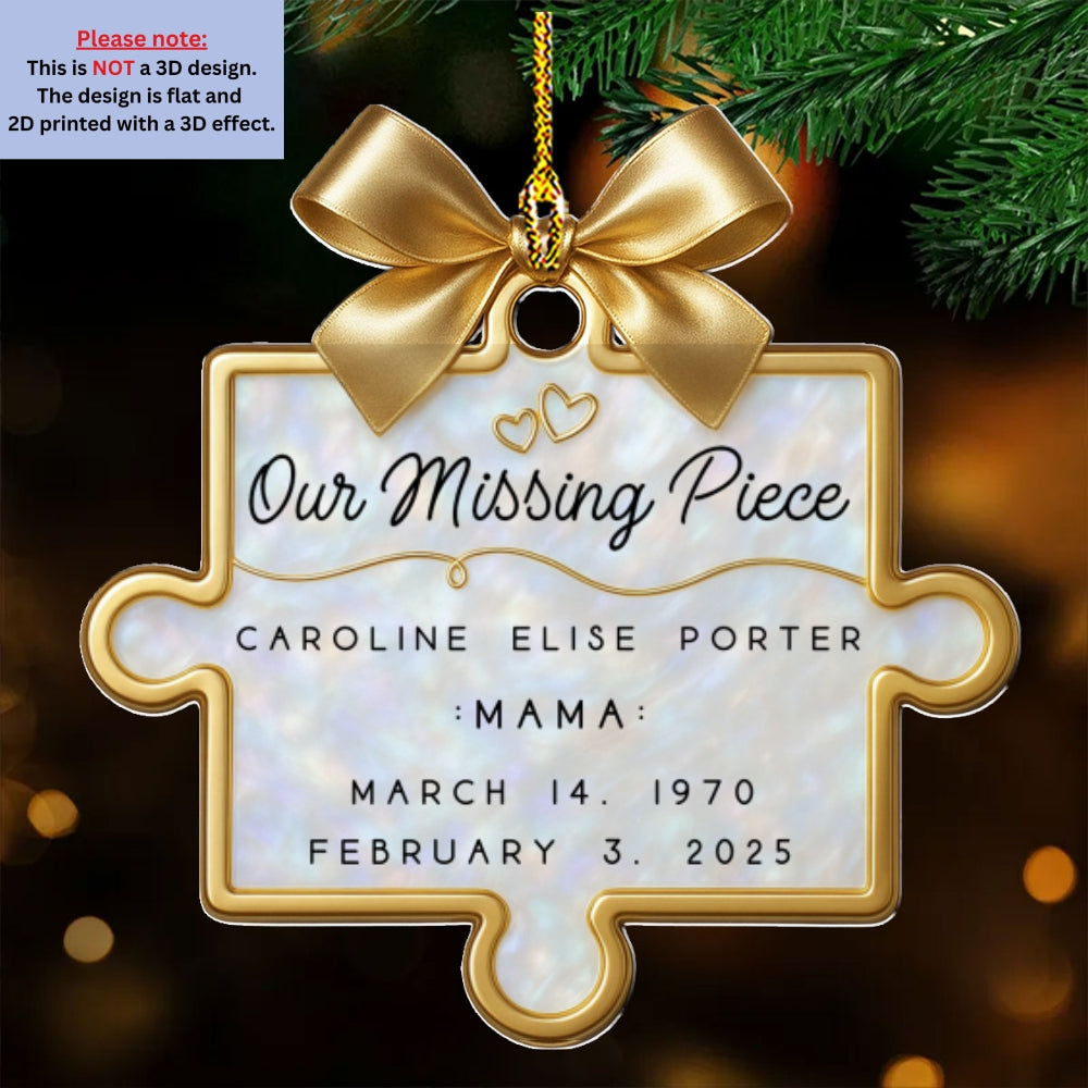 A Piece Of Us Gone - Personalized Custom Acrylic Ornament