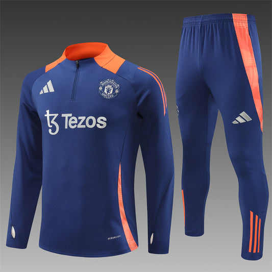 Manchester United 2025 Navy Tracksuit - Front View