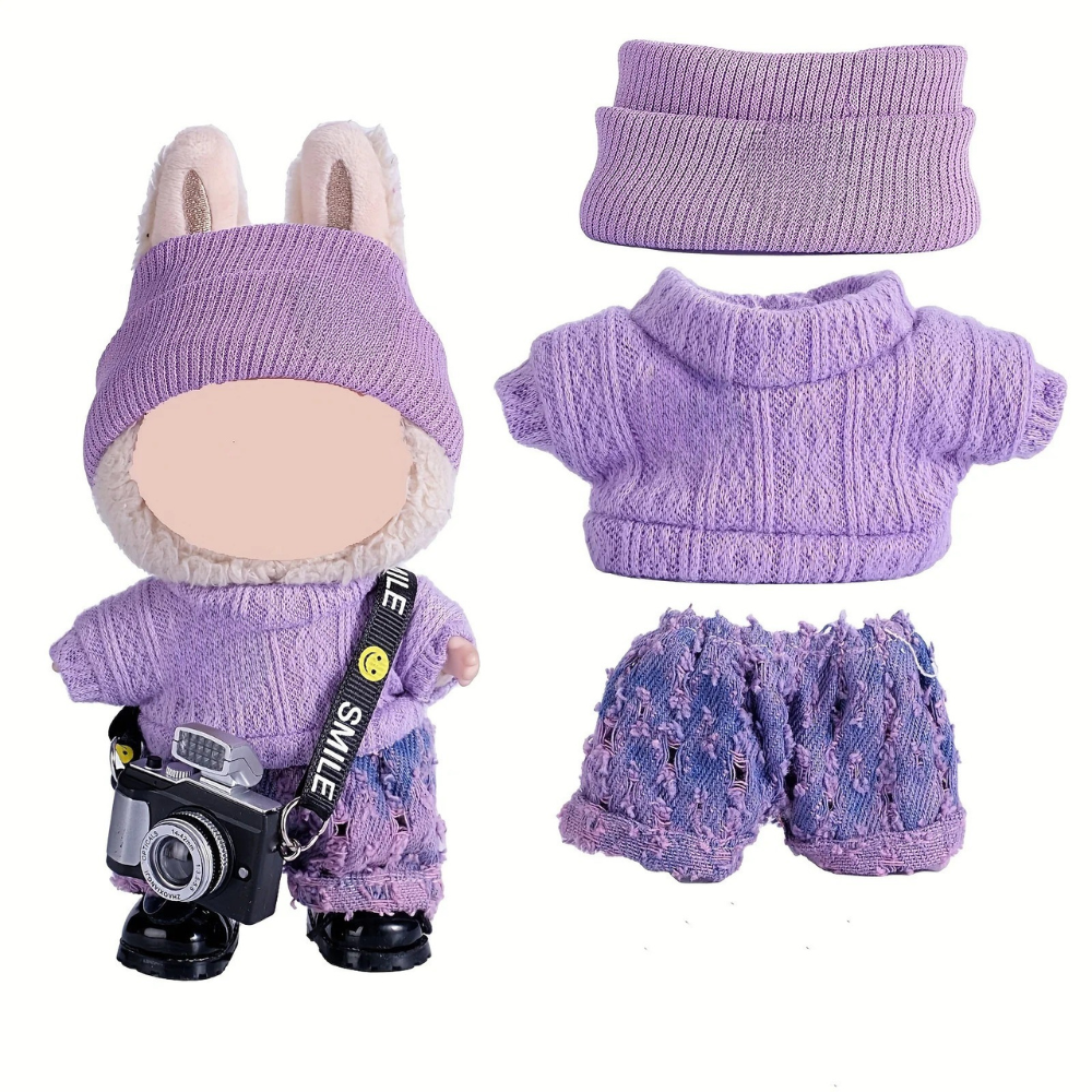 Dolls Clothes Knitted Outfit Set Skirt Wool