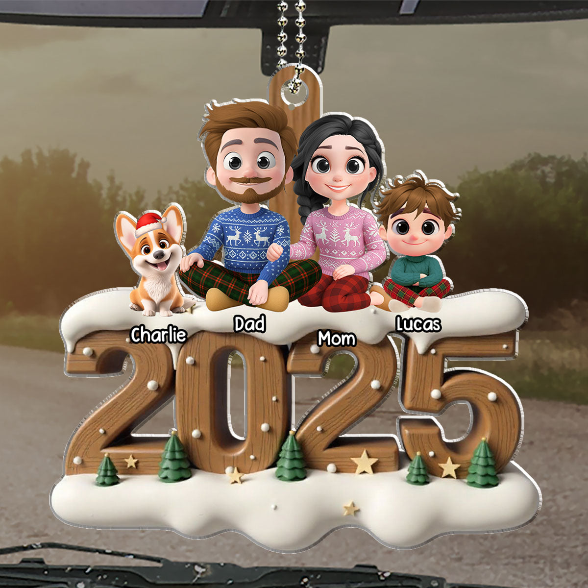 As A Family Onwards Extended Ver - Personalized Custom 3D Effect Car Ornament