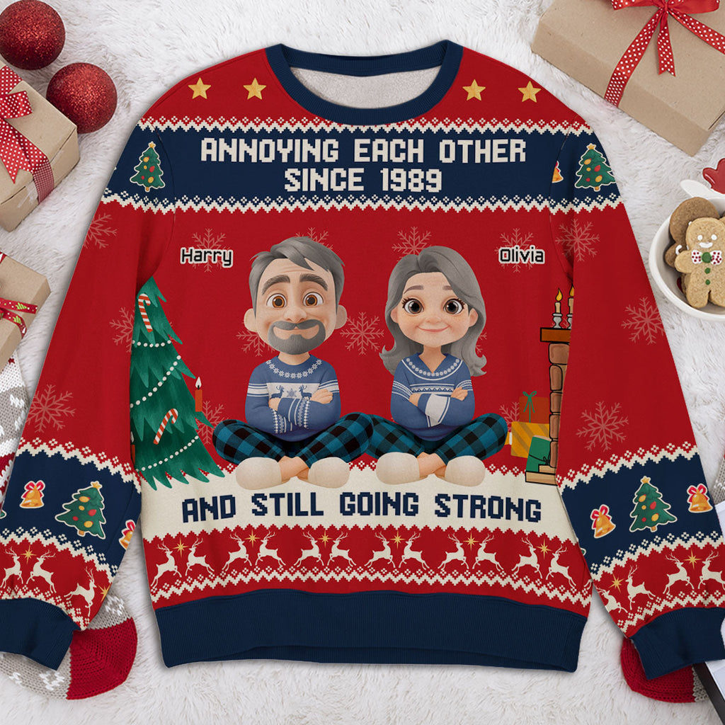 Annoying Each Other Christmas Ver 2 - Personalized Custom All-Over-Print Sweatshirt