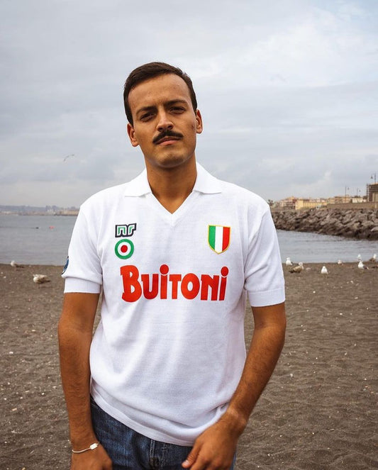 Napoli 1987 Away Jersey – Classic White Football Shirt with Iconic Design