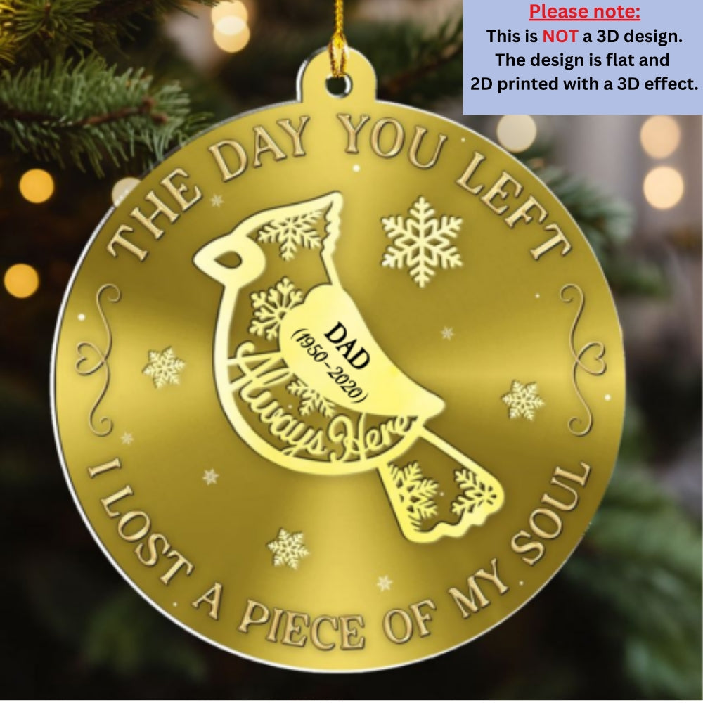 A Piece Of My Soul - Personalized Custom 3D Effect Acrylic Ornament