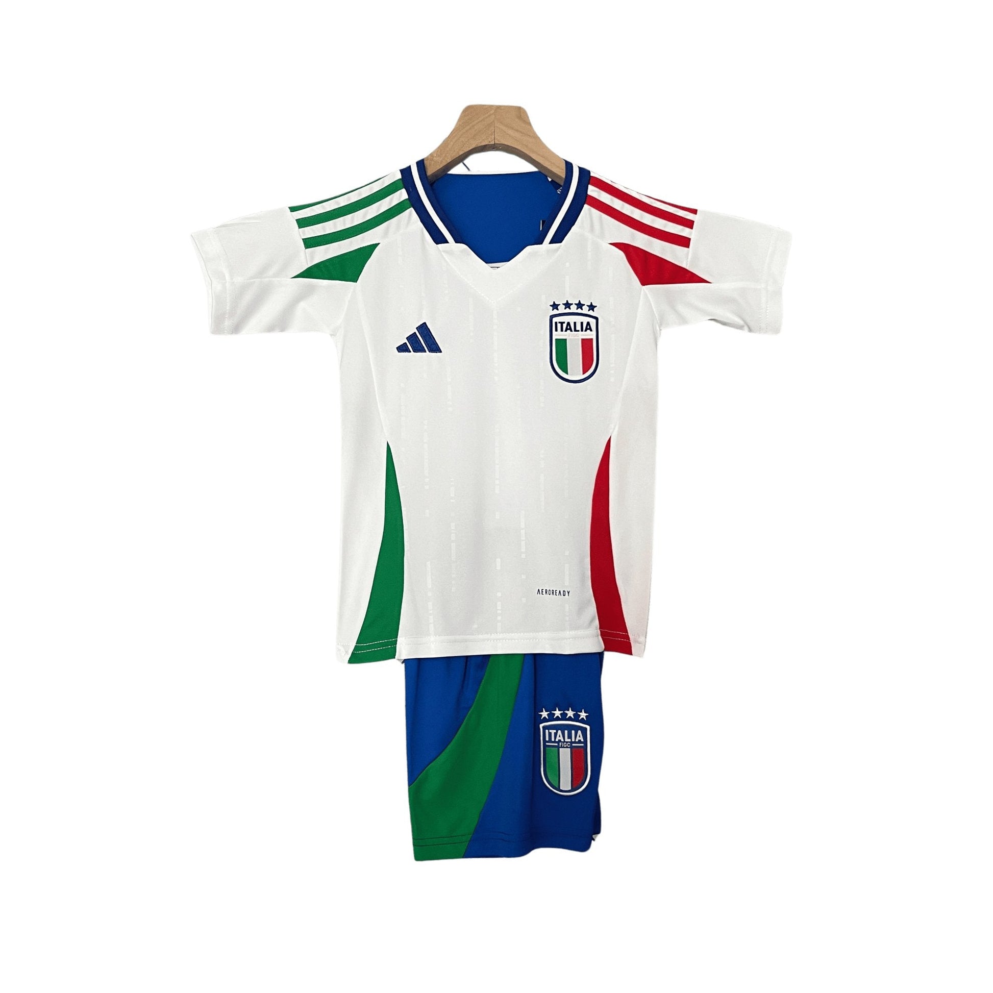 Official 2023 Italy away jersey and shorts for kids