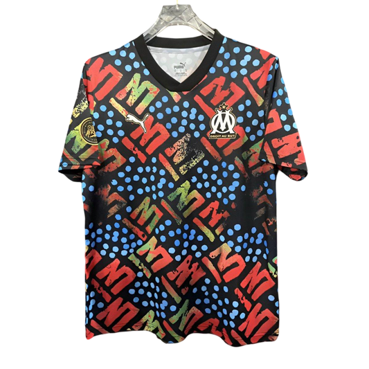 Olympique Marseille 24/25 Africa Black Special Pre-Match Kit – Fan Version with Bold Black Design
