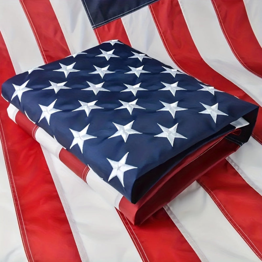Outdoor American Flag Heavy Duty Polyester Embroidered Stars