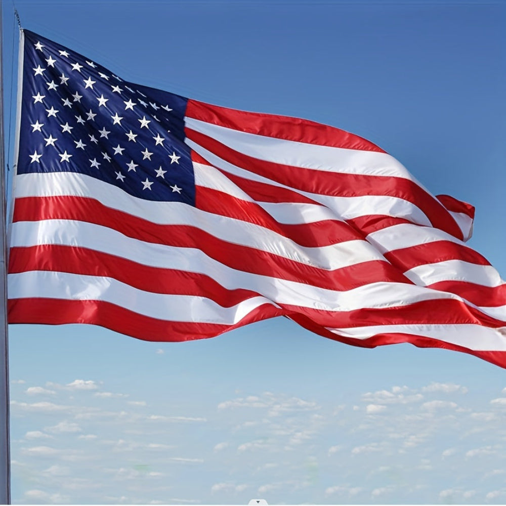 Outdoor American Flag Heavy Duty Polyester Embroidered Stars