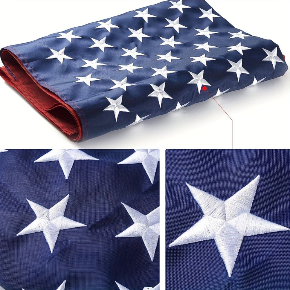 Outdoor American Flag Heavy Duty Polyester Embroidered Stars