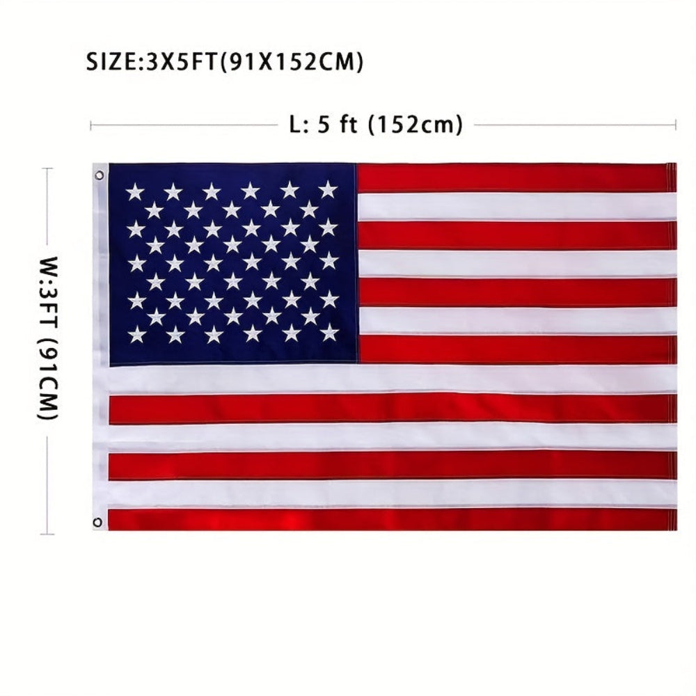 Outdoor American Flag Heavy Duty Polyester Embroidered Stars