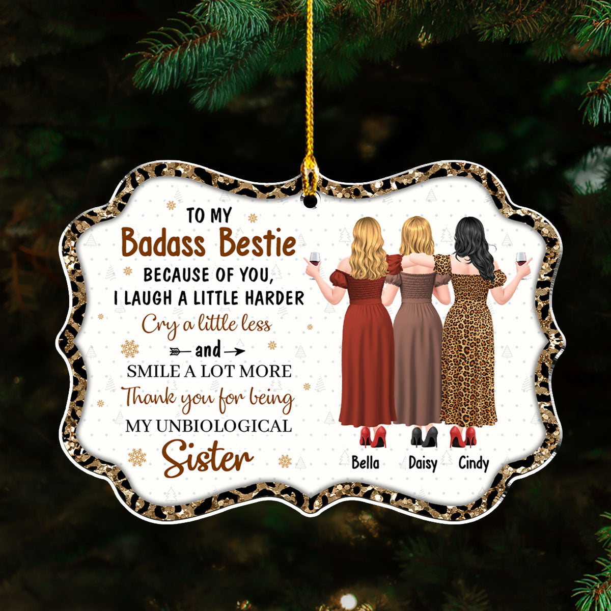 Thank You for Being My Unbiological Sister - Personalized Custom Acrylic Ornament