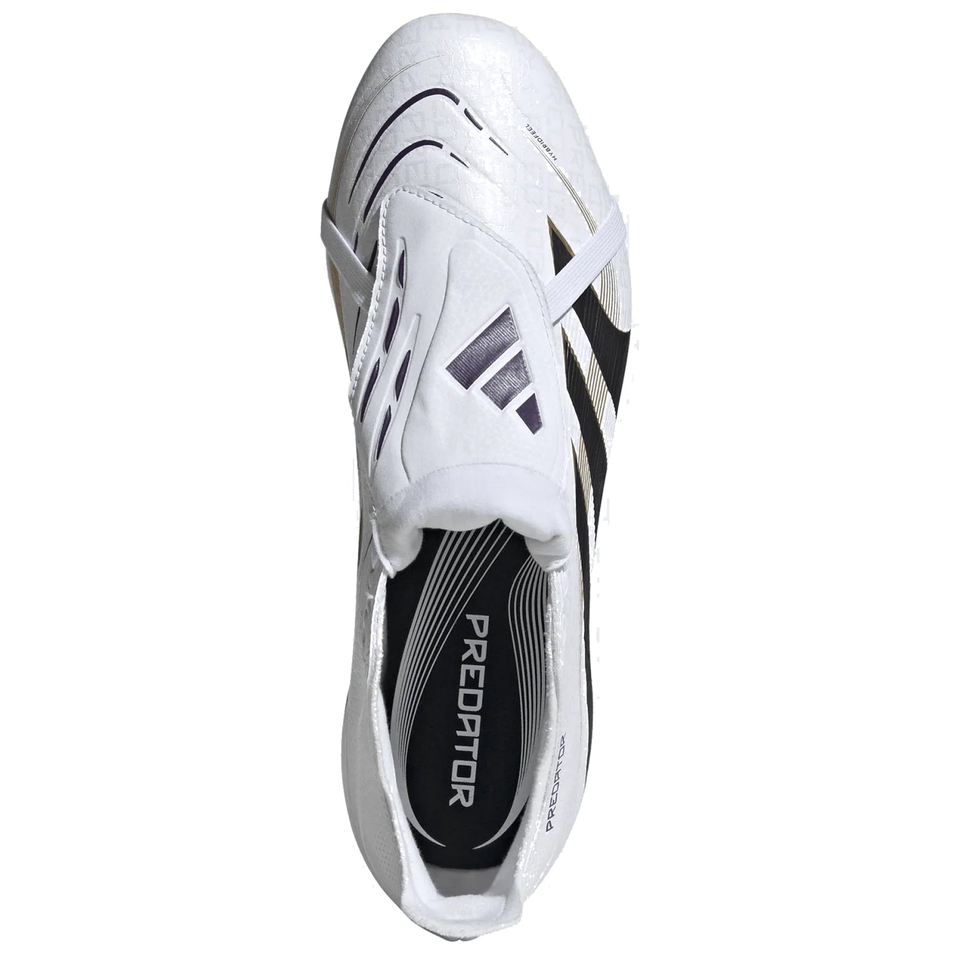 adidas Predator League FT Fold Tongue FG/MG Soccer Cleats (White/Black/Gold Metallic)
