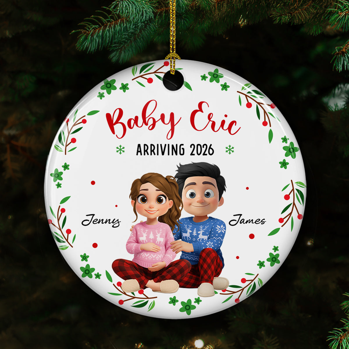 Arrive To This World - Personalized Custom Ceramic Ornament