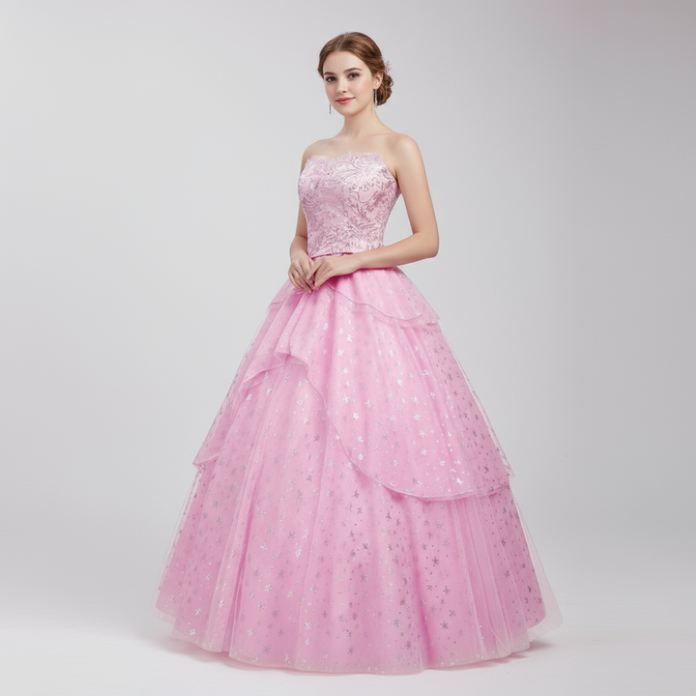 Halloween Glinda Starry Pink Gown