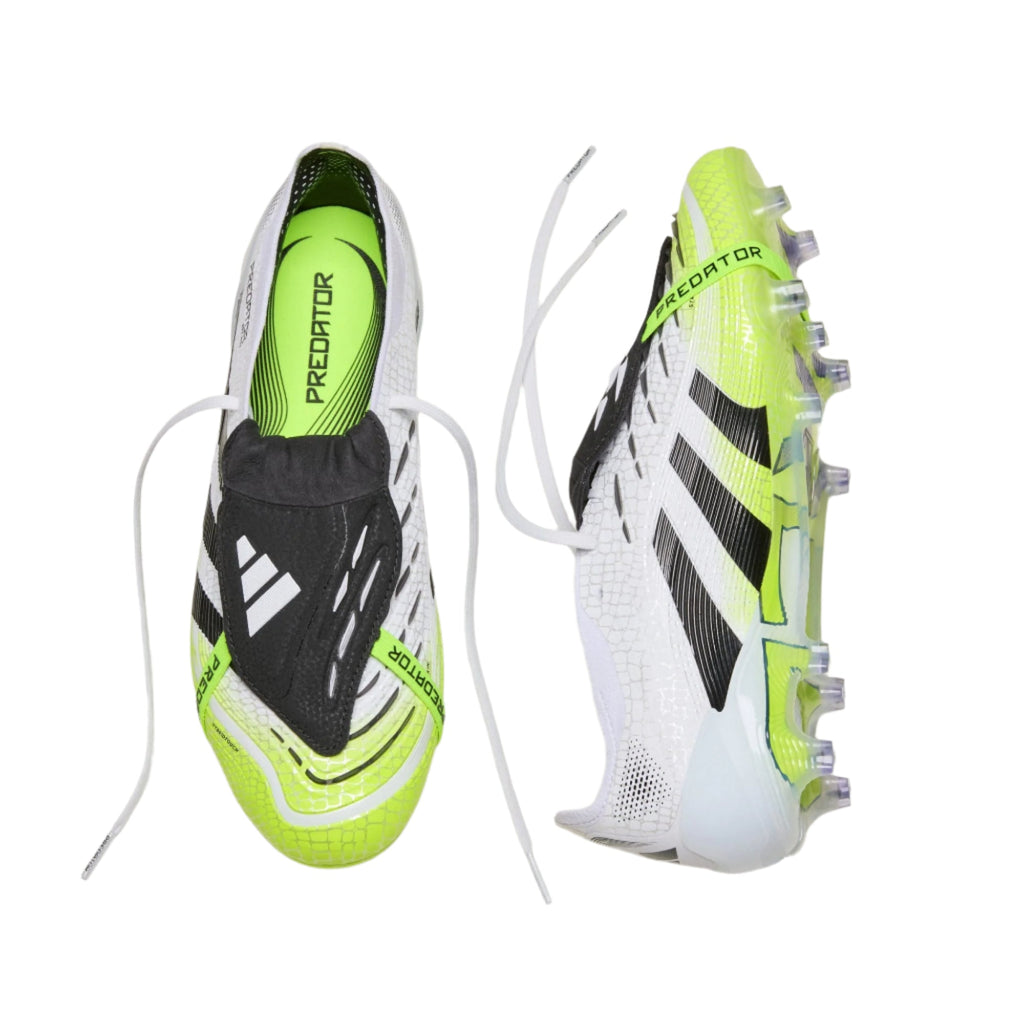 adidas Predator Elite Firm Ground Soccer Cleats (White/Black/Lucid Lemon)