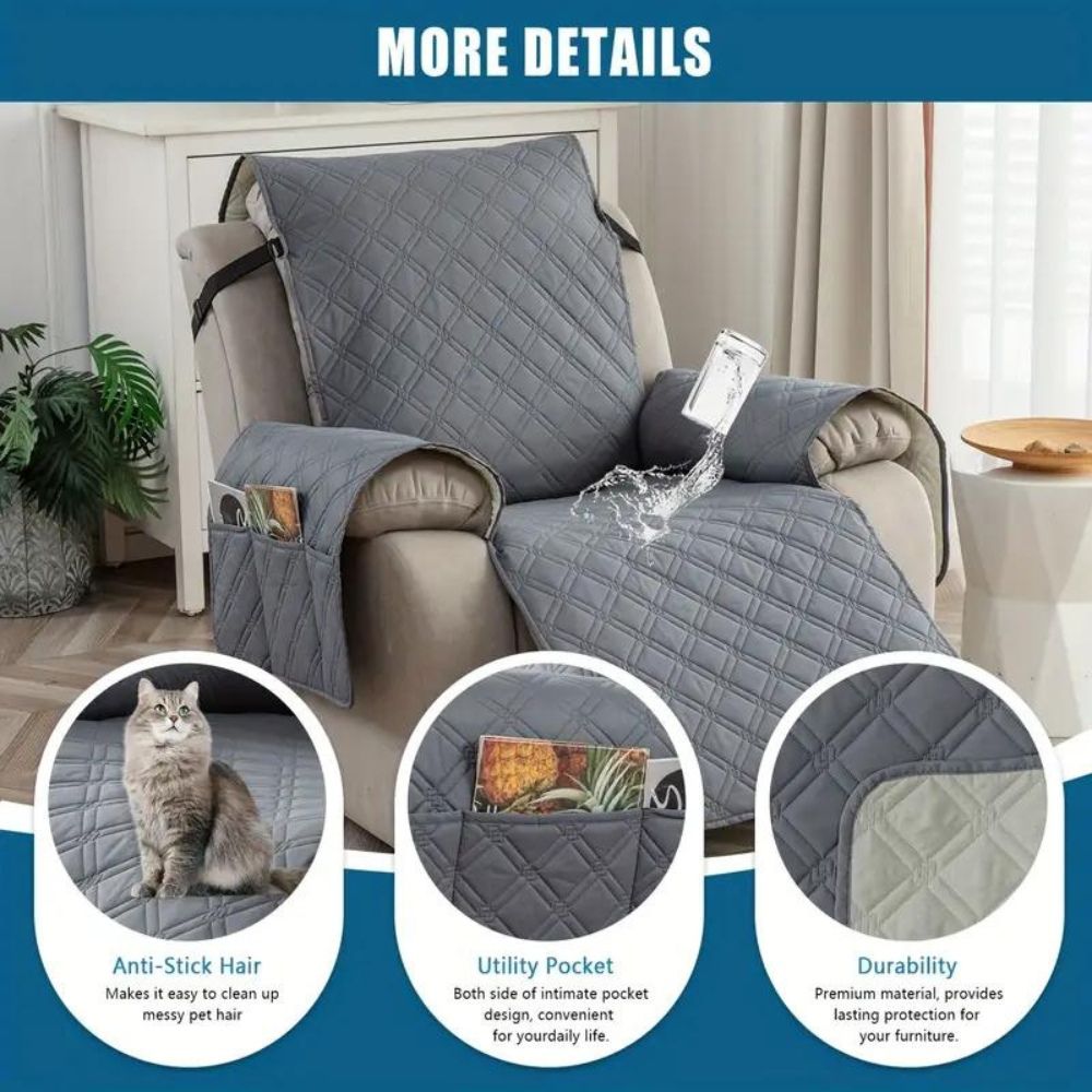 Recliner Cover Quilted Waterproof Armchair Protector