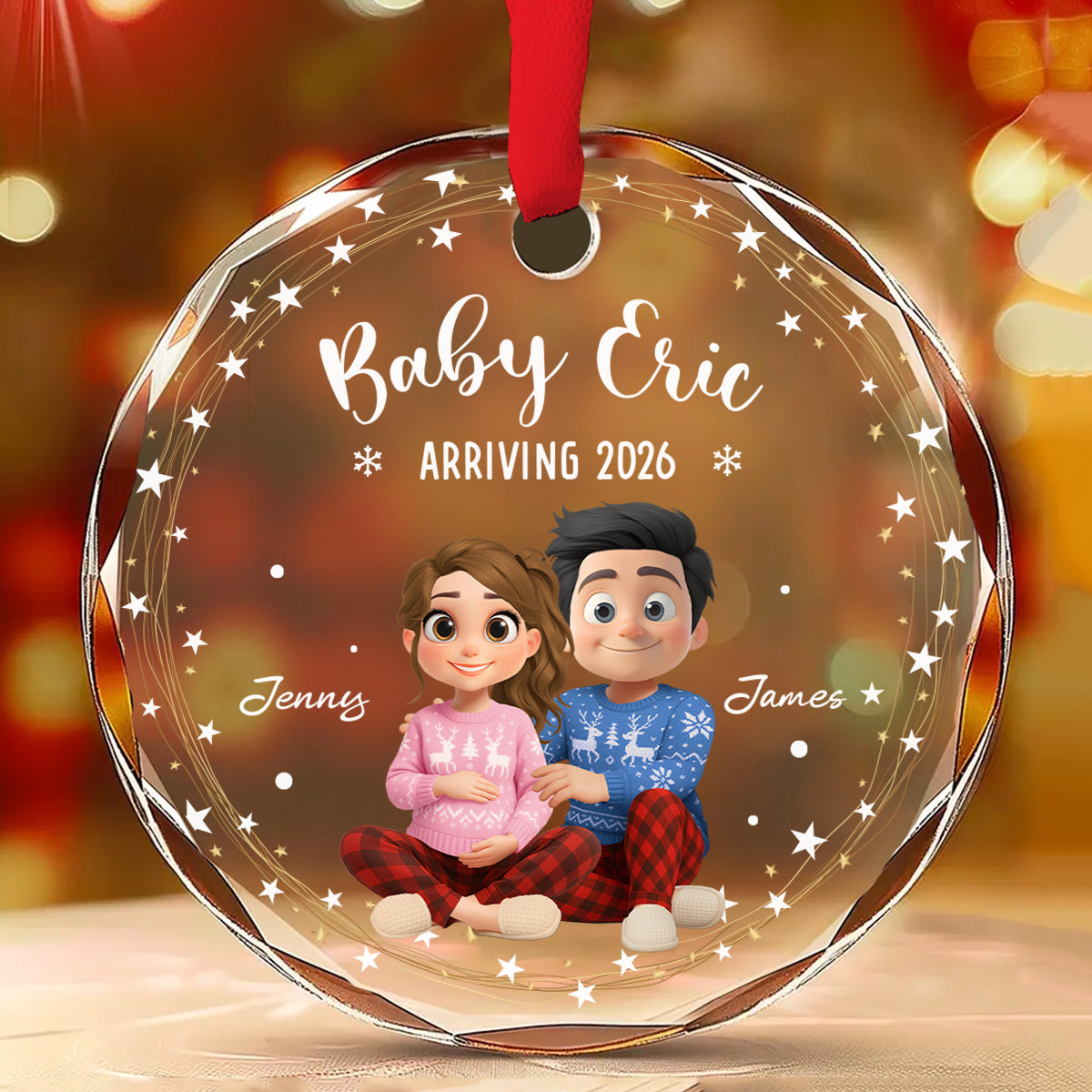 Arrive To This World - Personalized Custom Glass Ornament