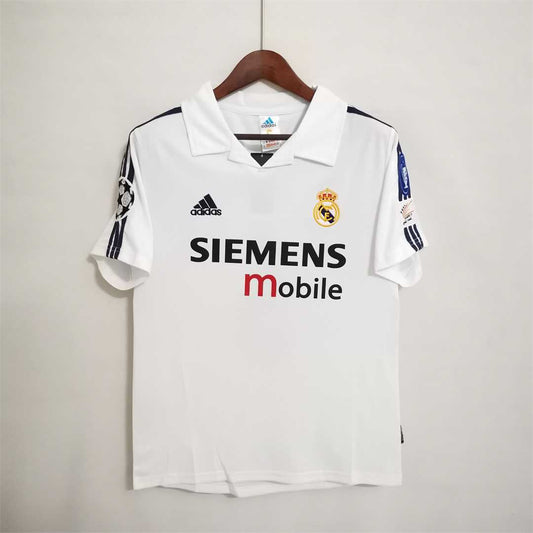 Real Madrid 2002-2003 Retro Home Jersey – Classic White Kit with Vintage Design