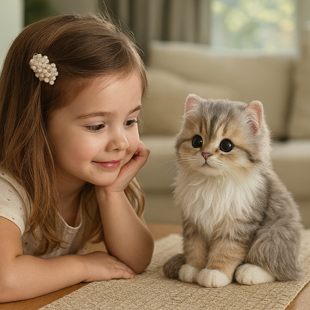 Realistic Robotic Cat Toy Soft Fur Interactive Electronic Pet