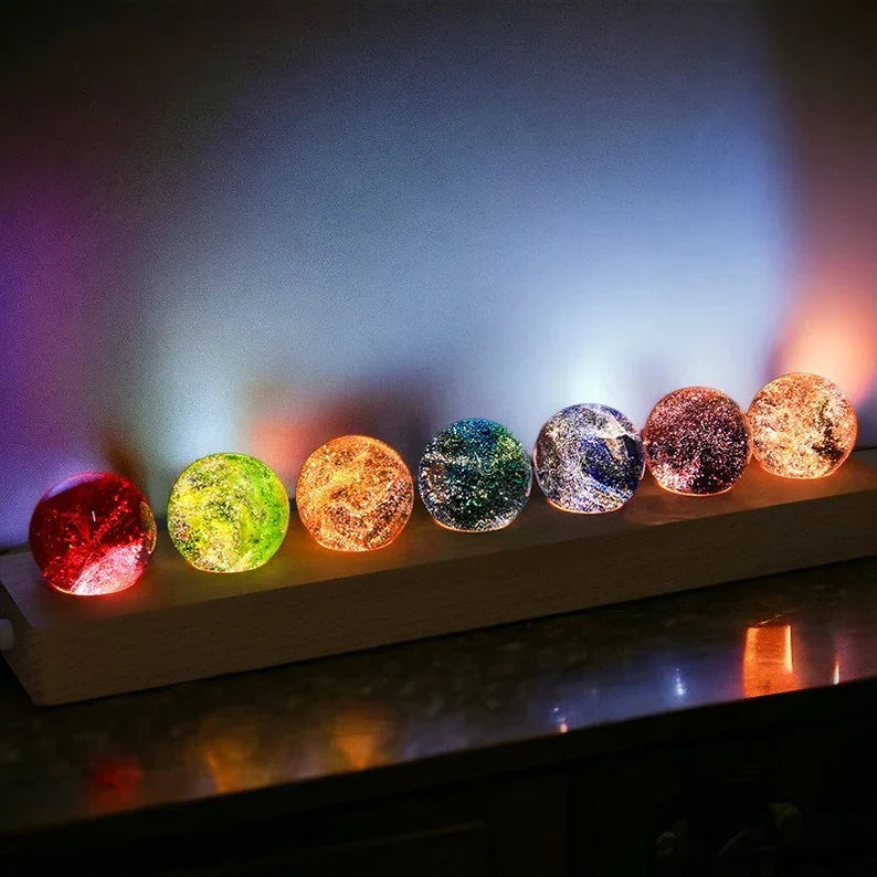 LED Crystal Globe Table Lamp Set