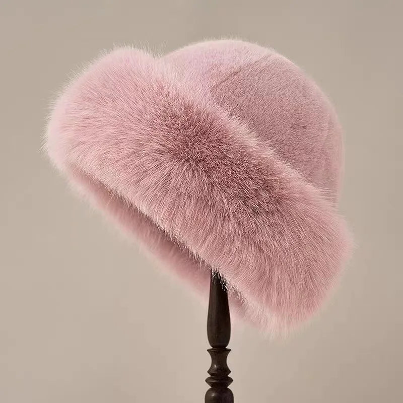 Winter Hat Faux Fur Elegant Warm Design