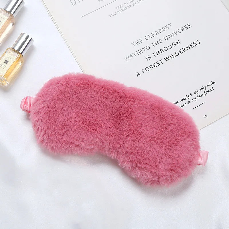 Plush Sleep Mask with Adjustable Strap