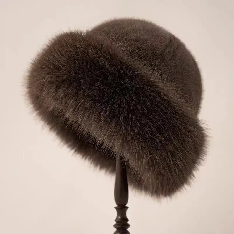 Winter Hat Faux Fur Elegant Warm Design