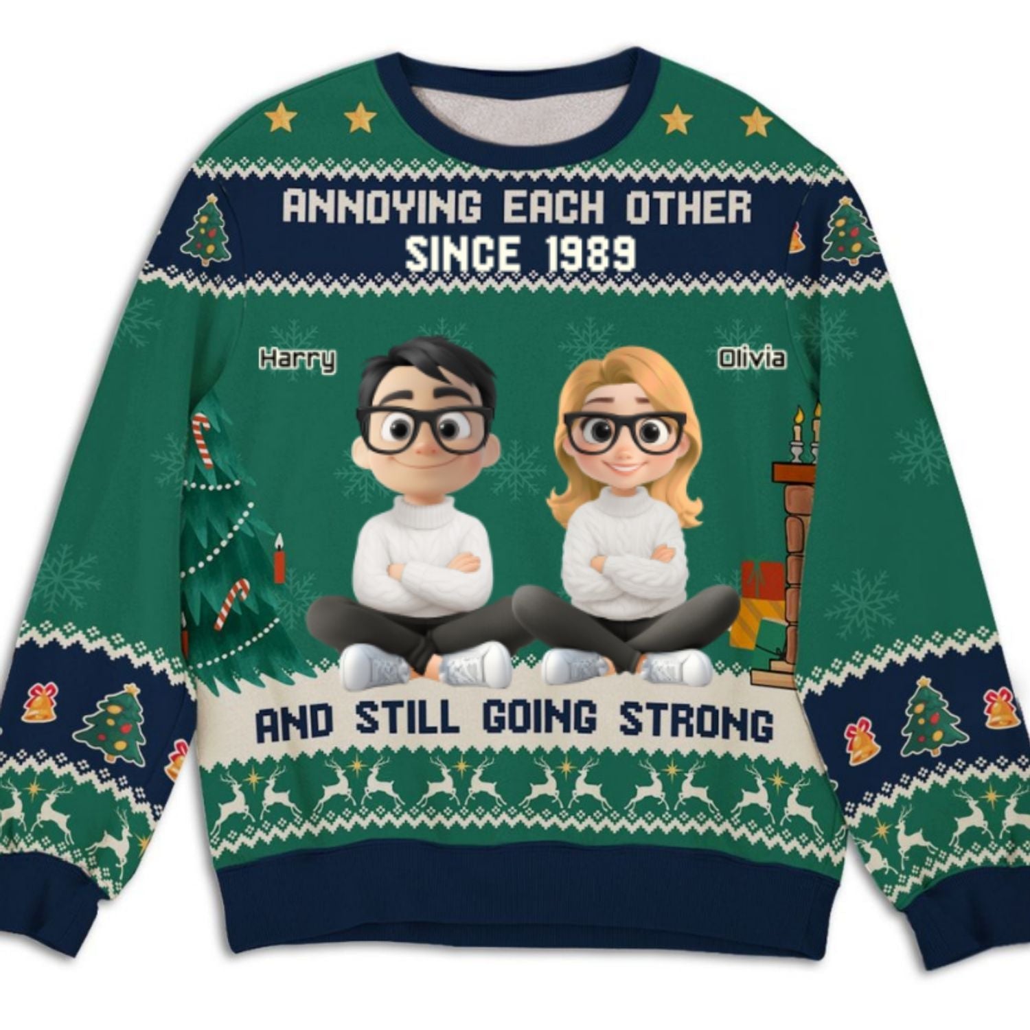 Annoying Each Other Christmas Ver 2 - Personalized Custom All-Over-Print Sweatshirt