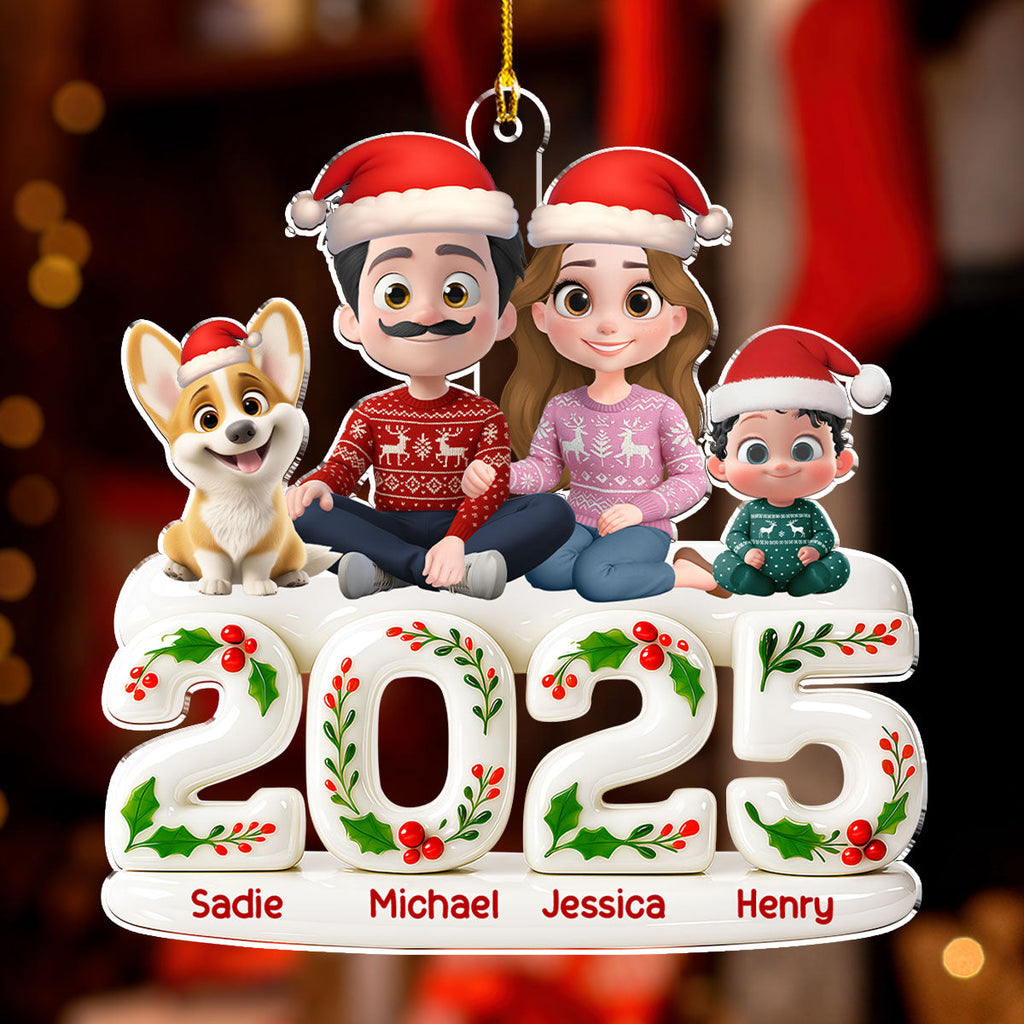 Whole Family Hunt Rewards - Personalized Custom 3D Effect Acrylic Ornament