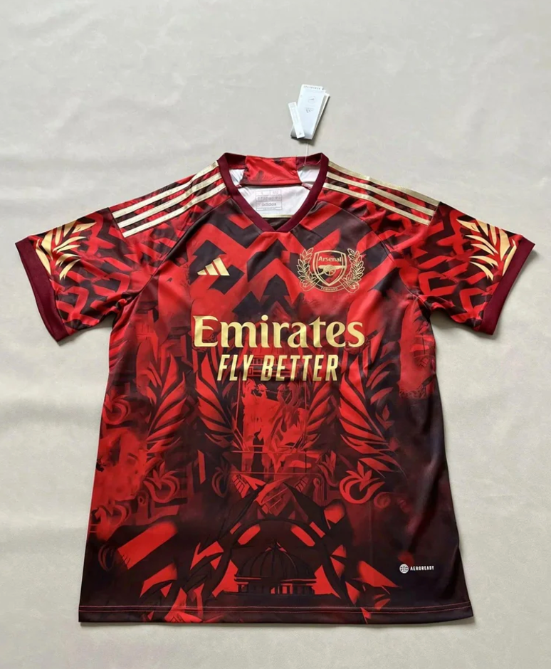 Arsenal Dark Red Soccer Shirt with Premium Design