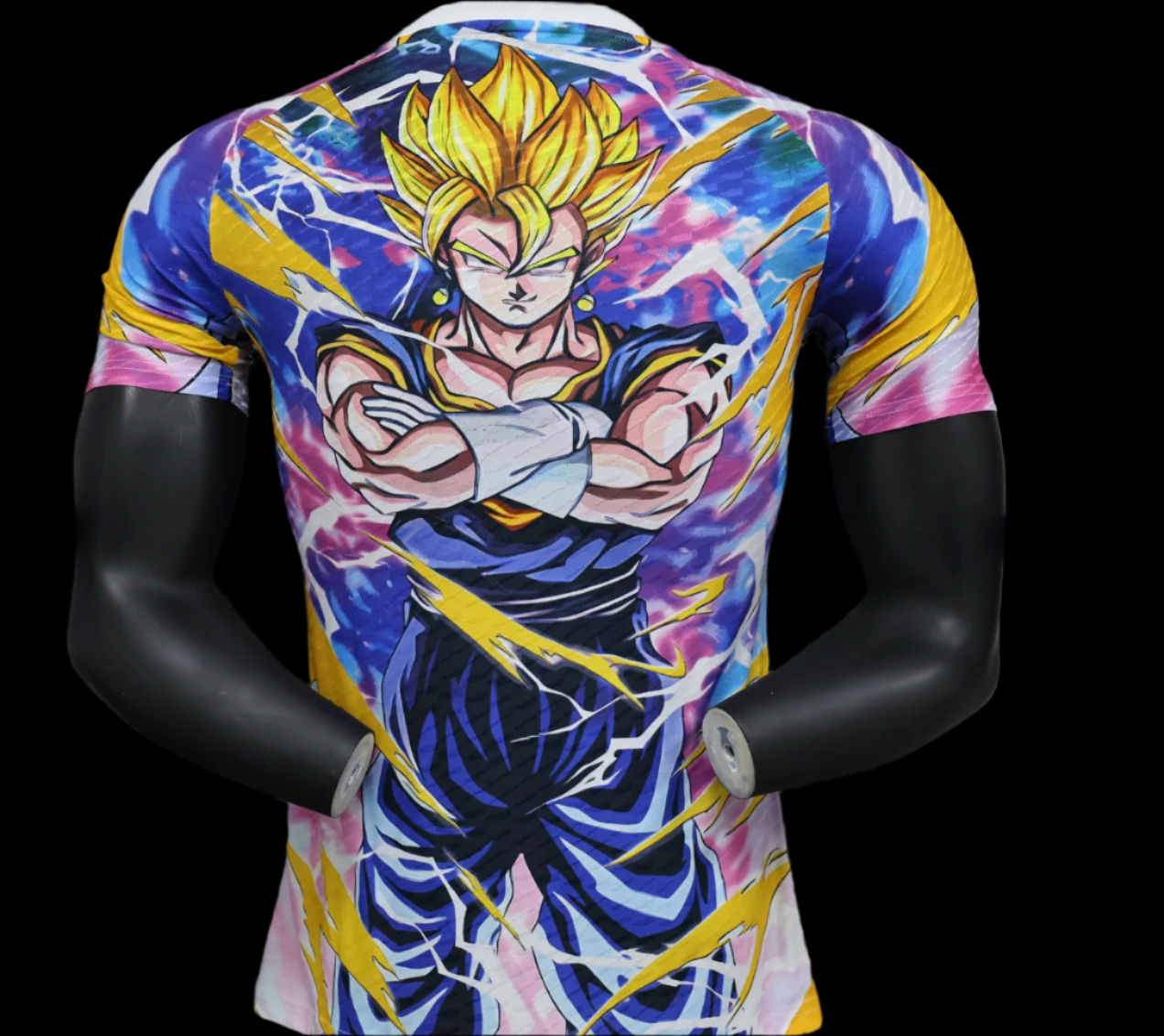 Back of the Japan DBZ-themed football shirt with striking design elements