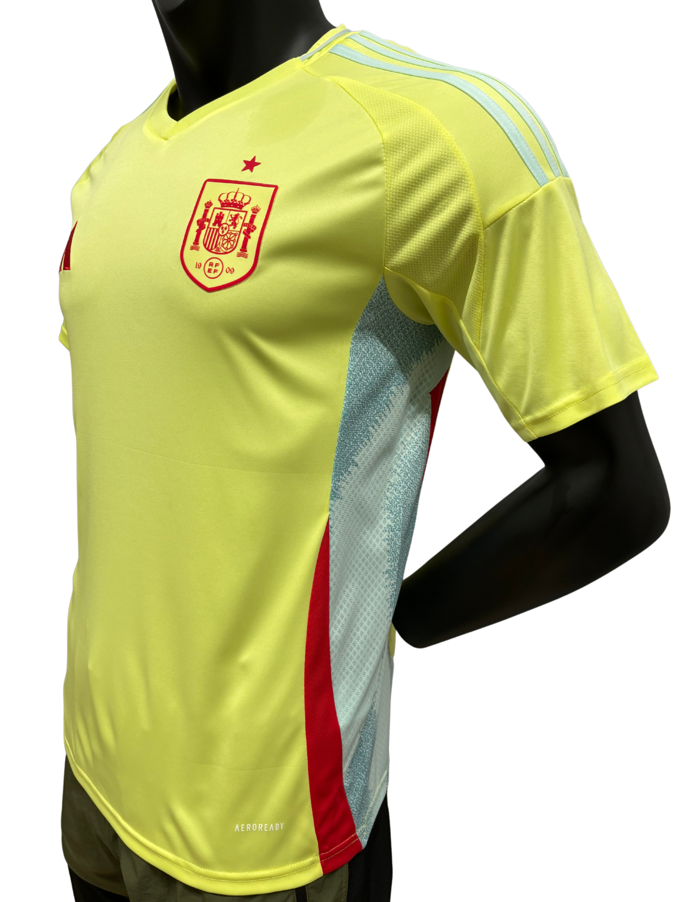 Spain EURO 2024 Away Jersey – Player Version with Adidas Three-Stripes Sleeve Design