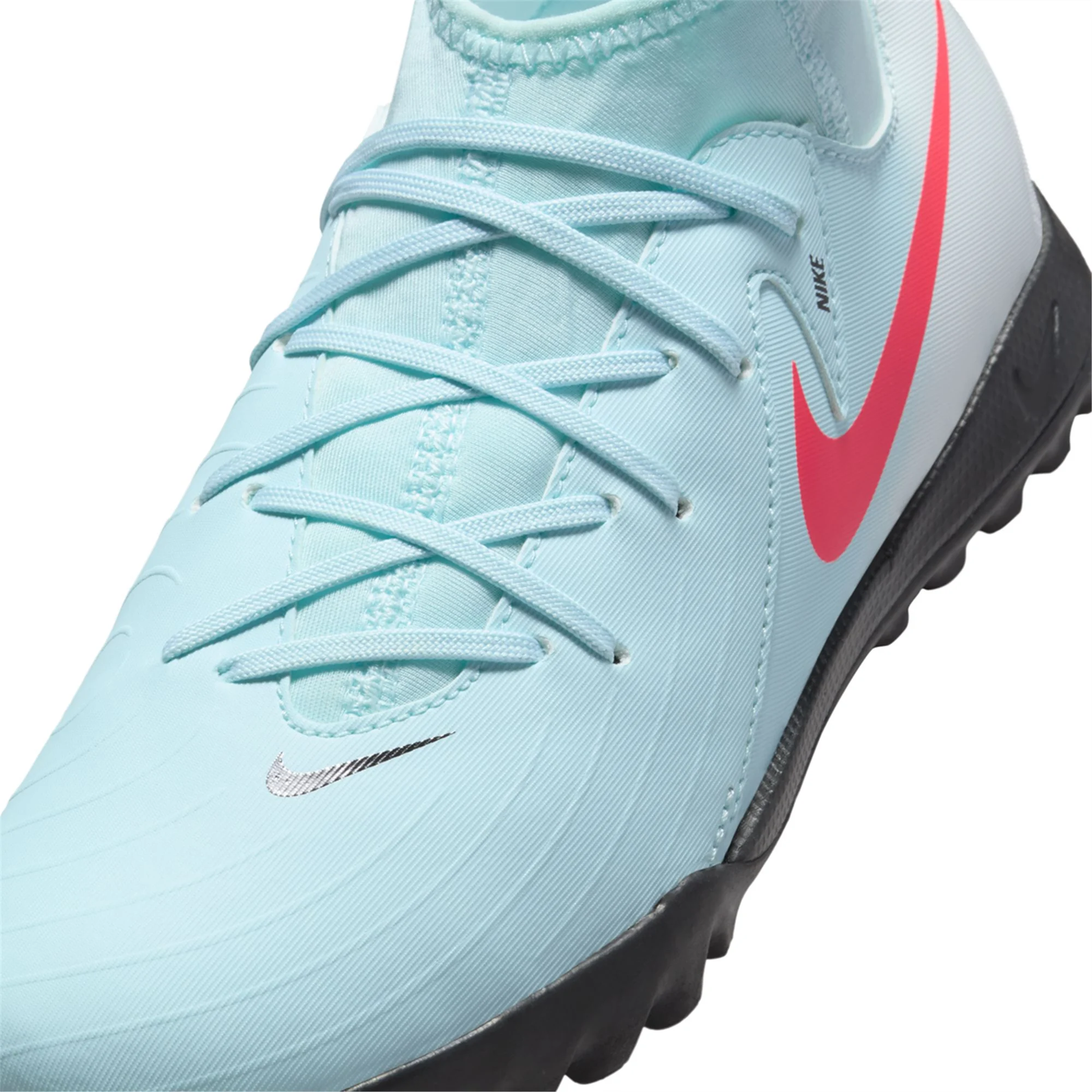 Nike Jr. Phantom Luna II Academy Turf Soccer Shoes (Mint/Atomic Red)