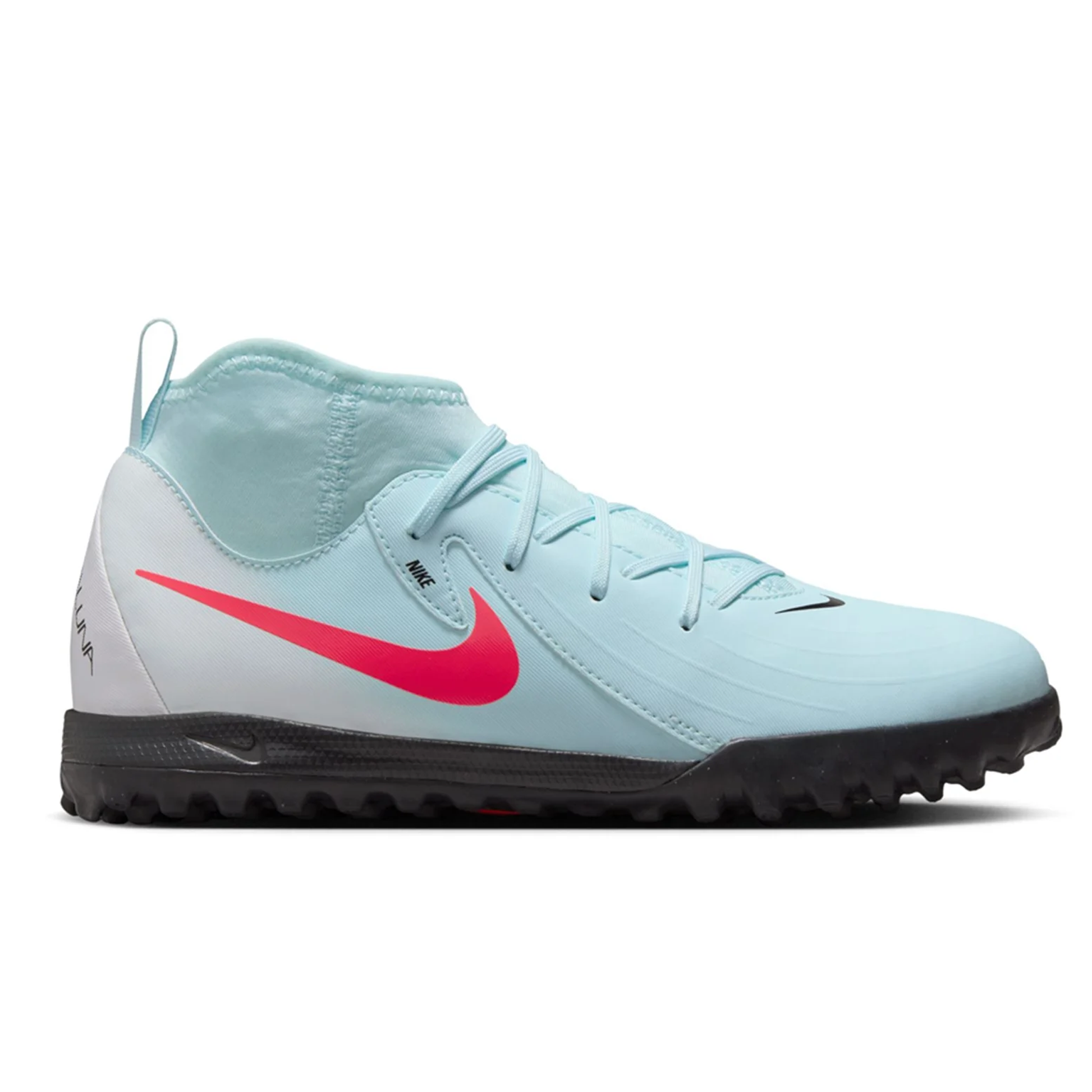 Nike Jr. Phantom Luna II Academy Turf Soccer Shoes (Mint/Atomic Red)
