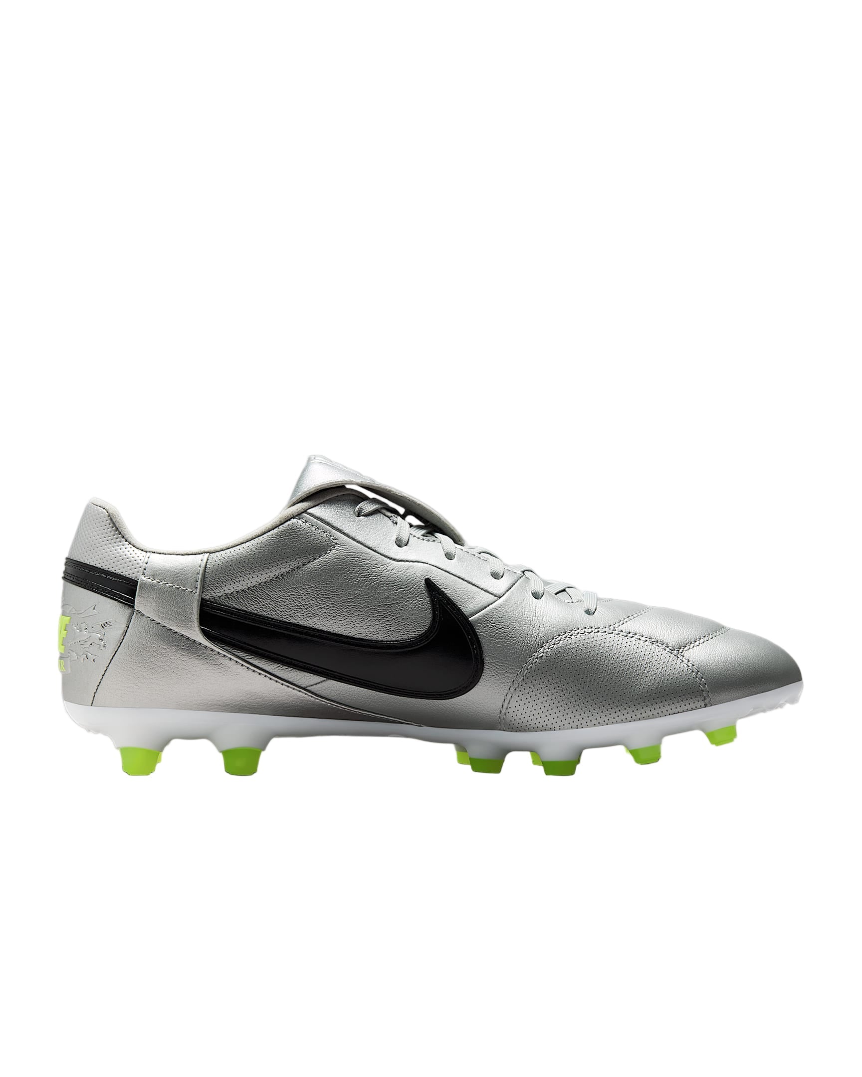 Nike Premier III Firm Ground Soccer Cleats (Metallic Silver/Black Volt)