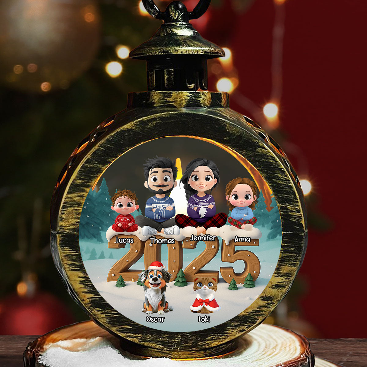 As A Family Onwards Extended Ver - Personalized Custom 3D Effect Christmas Lantern