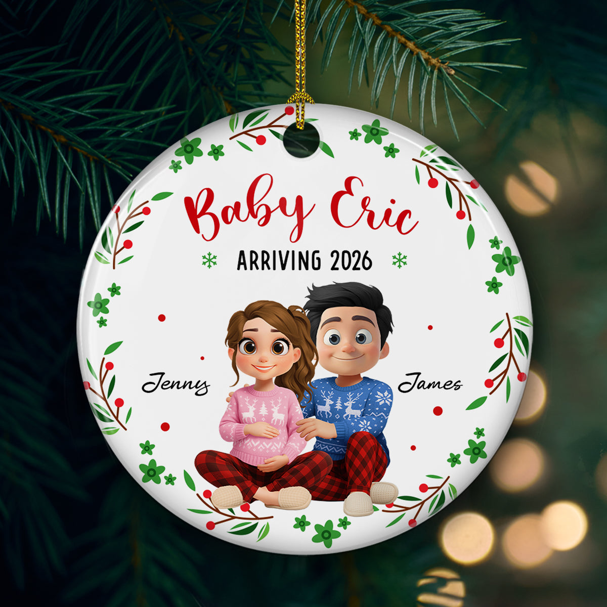 Arrive To This World - Personalized Custom Ceramic Ornament