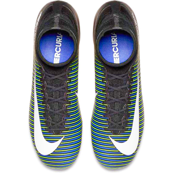 Nike Jr Mercurial Superfly V FG Firm Ground Soccer Cleats (Black/Green)