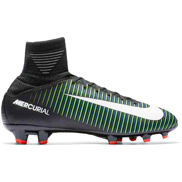 Nike Jr Mercurial Superfly V FG Firm Ground Soccer Cleats (Black/Green)