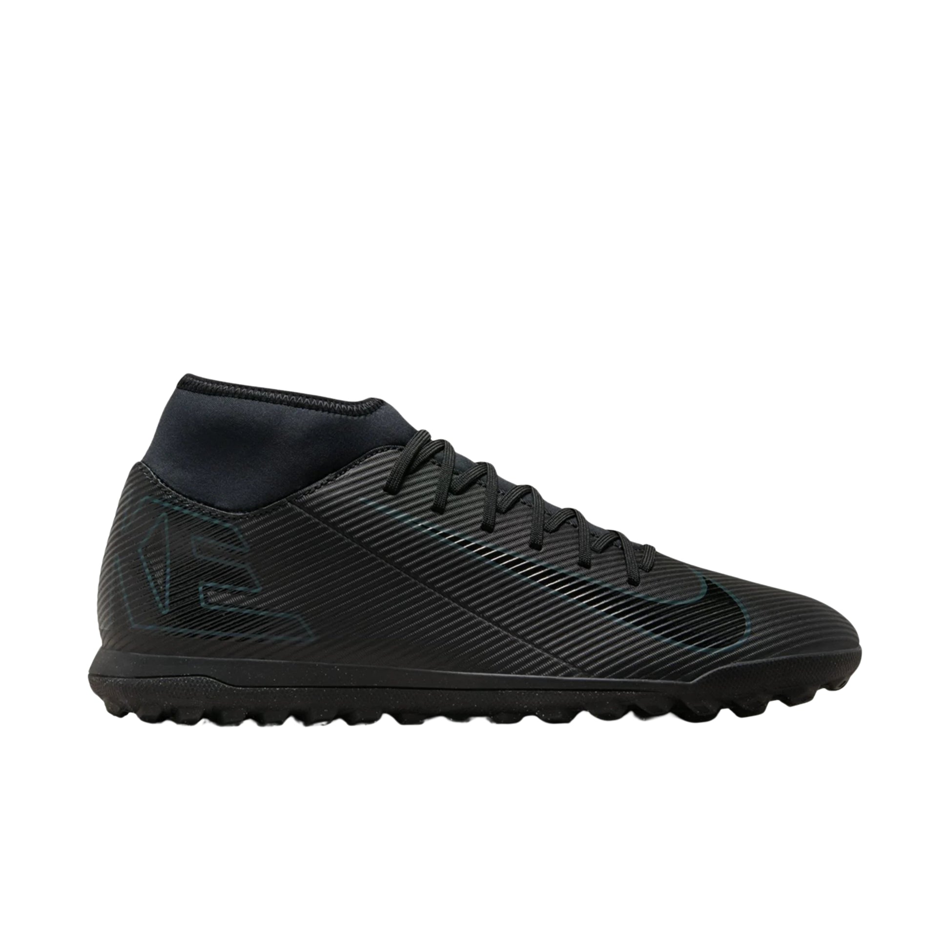 Nike Youth Jr. Superfly 10 Club Turf Soccer Shoes (Black/Black)