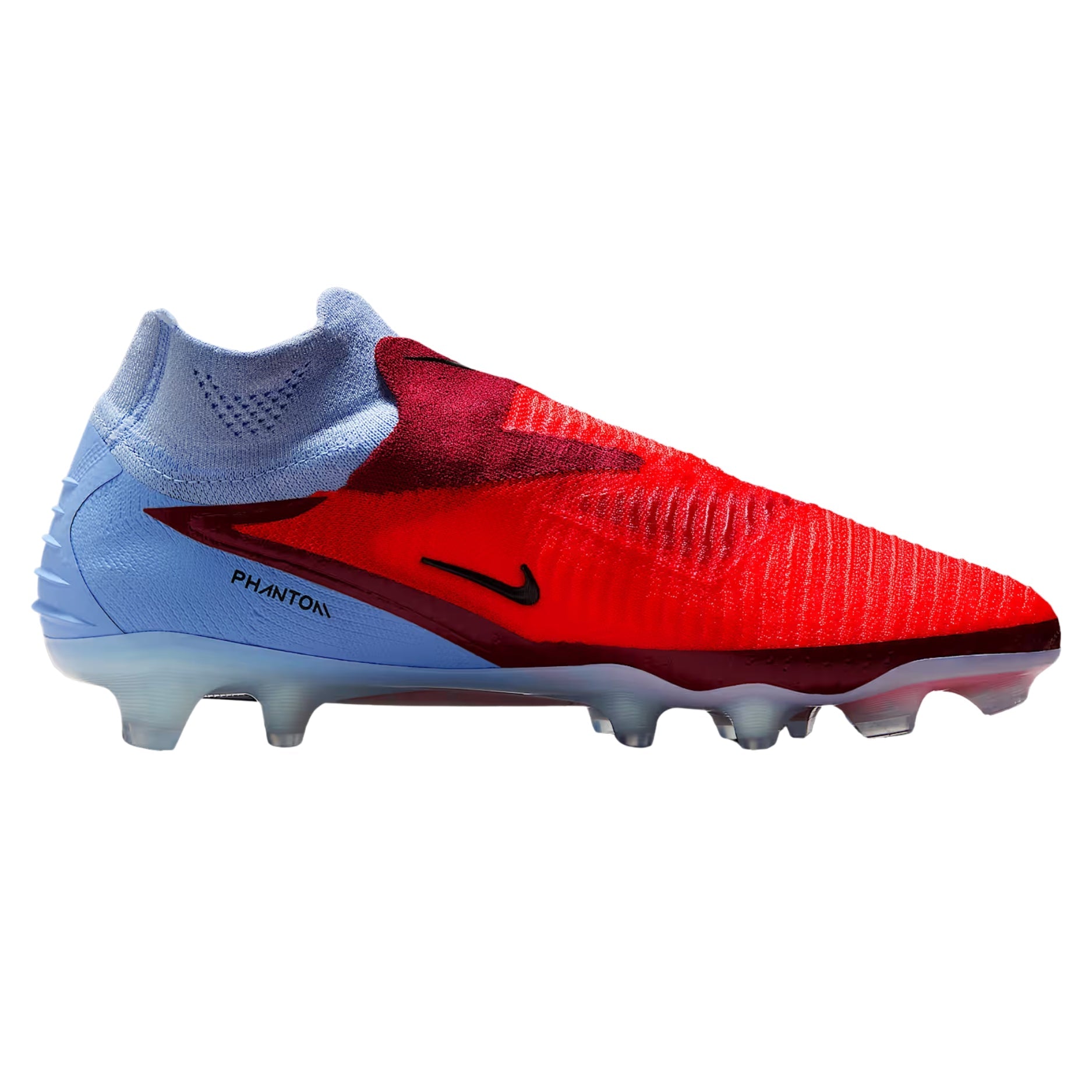 Nike Phantom 6 High Elite Firm Ground Soccer Cleats (Royal Tint/Bright Crimson)