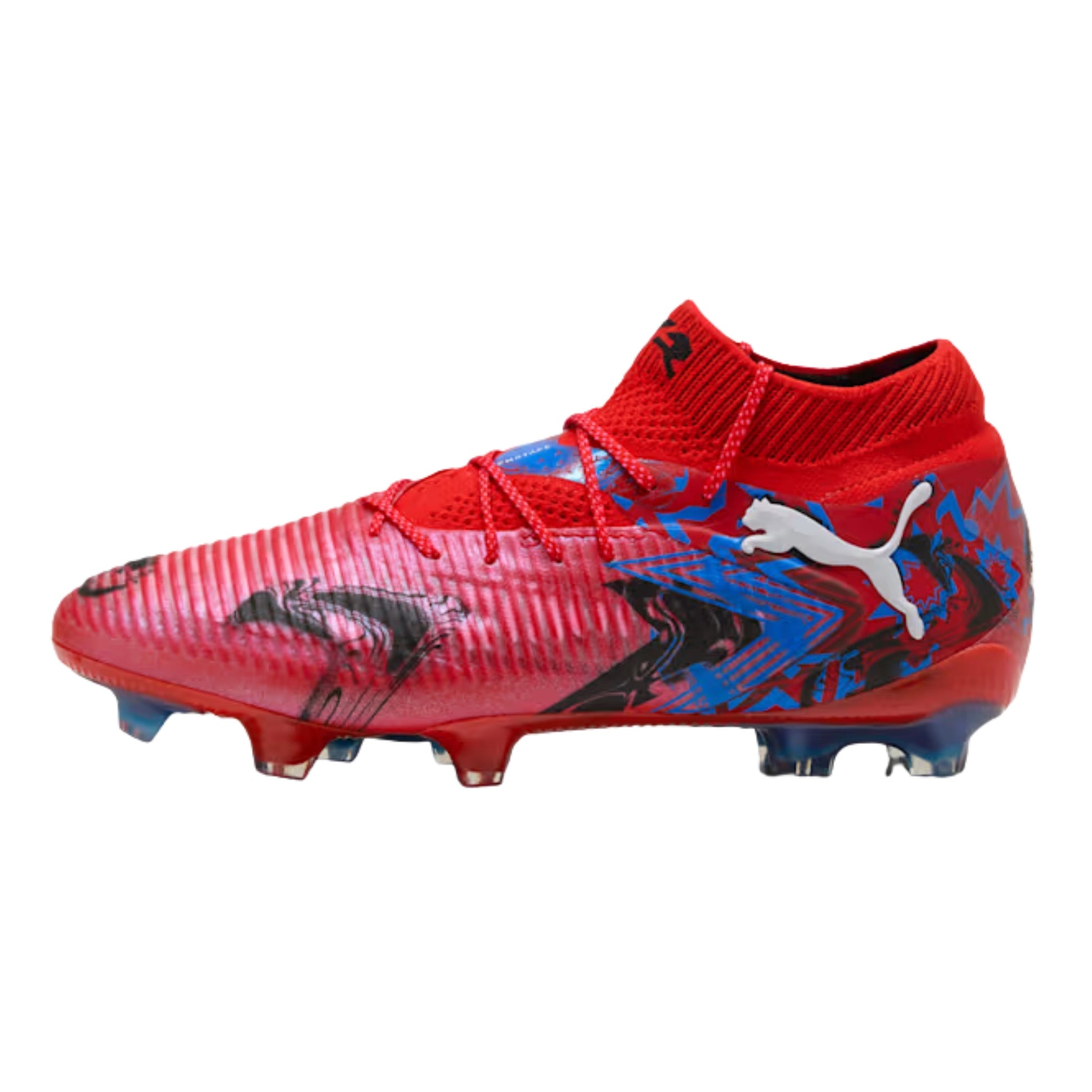 Puma Future 8 Ultimate Playmaker Firm Ground Soccer Cleats (Red/Black/Blue/Pink Pixel)