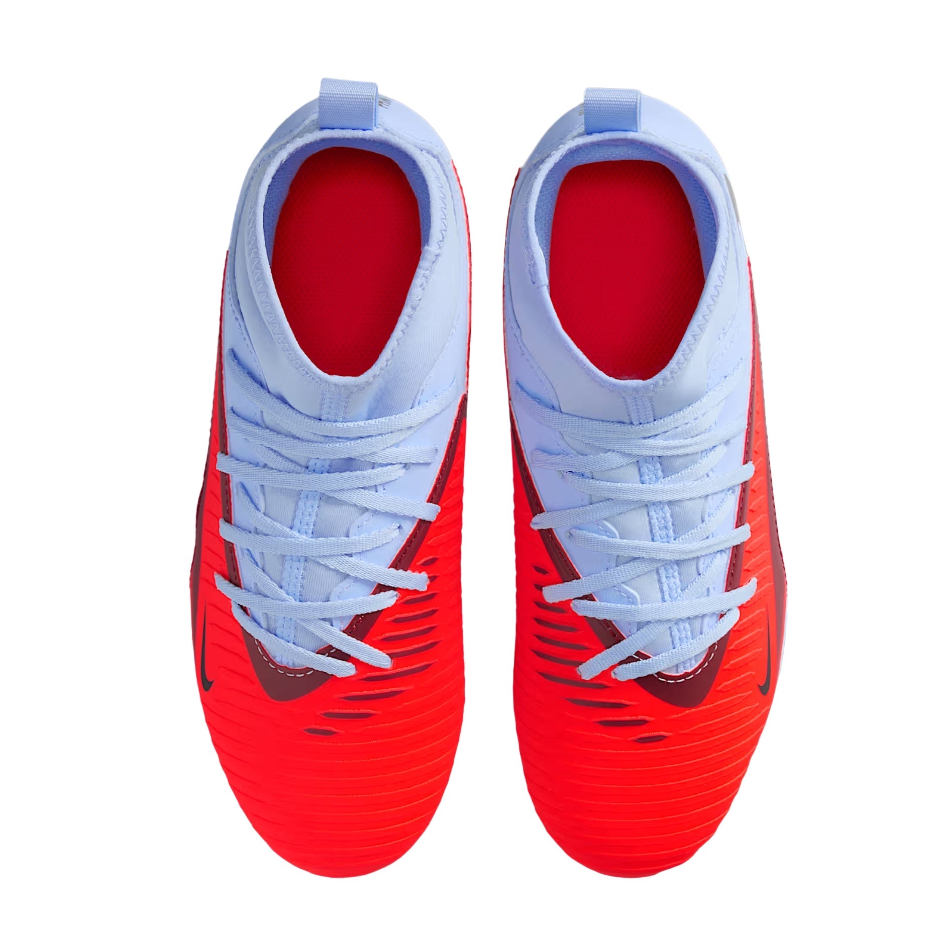 Nike Jr. Phantom 6 High Club Firm Ground/Multi Ground Soccer Cleats (Royal Tint/Bright Crimson)